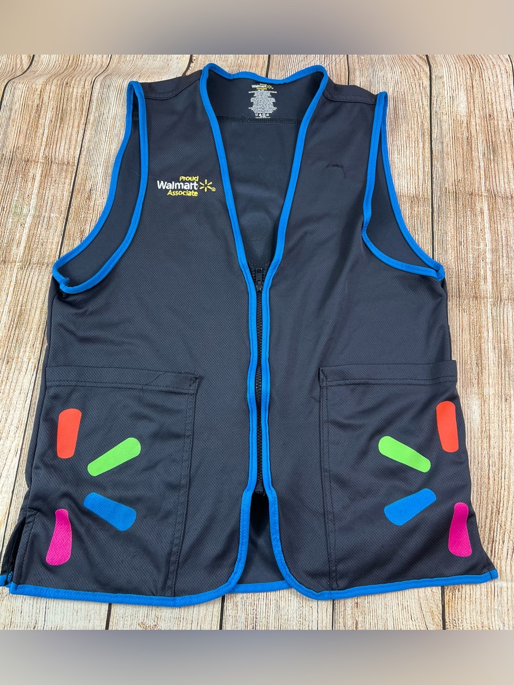 Walmart Proud Associate Employee Vest Grey Blue Size Small